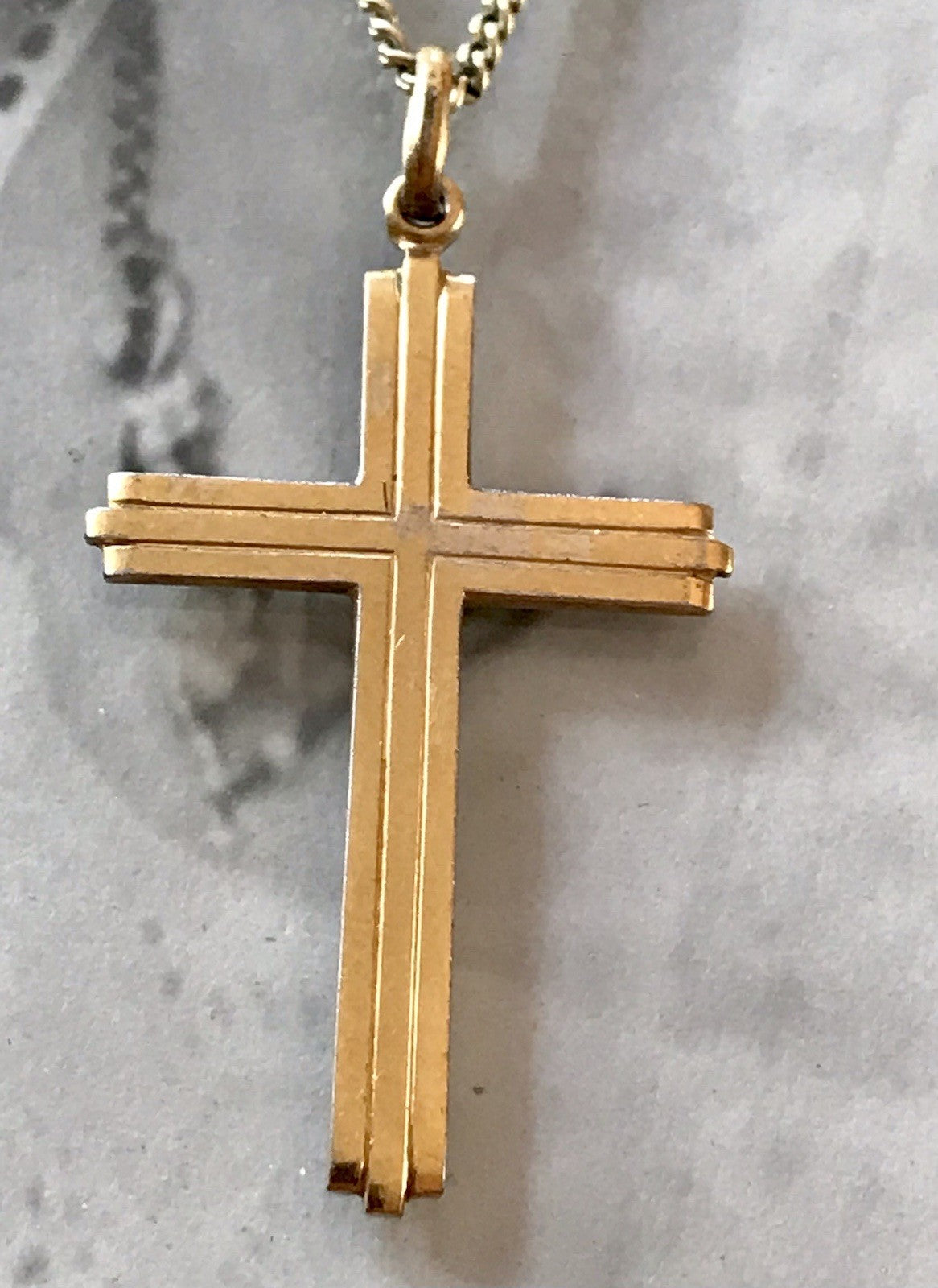 Antik? Vintage Kettenanhänger  Anhänger gold Amerikan Doublè Kreuz