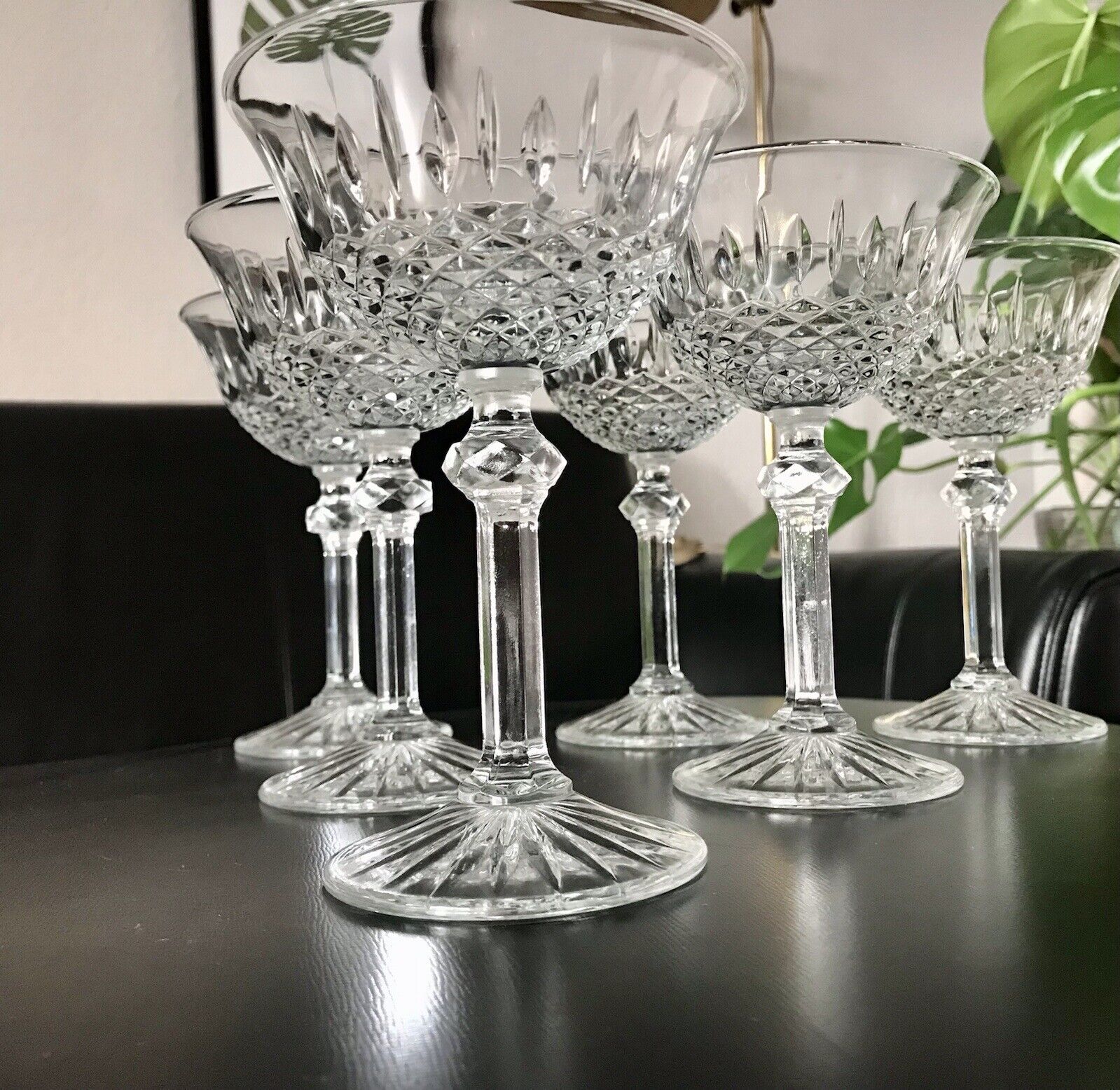 Vintage 6 Sekt Champagnerschalen Gläser Sektschalen Glas