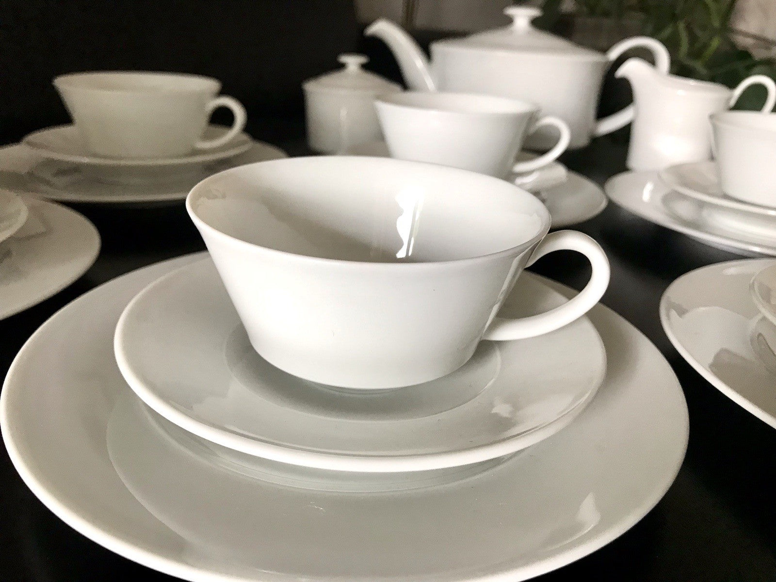 Ak Kaiser Porzellan Kaffeeservice 6 Personen modernes schlichtes Design weiß