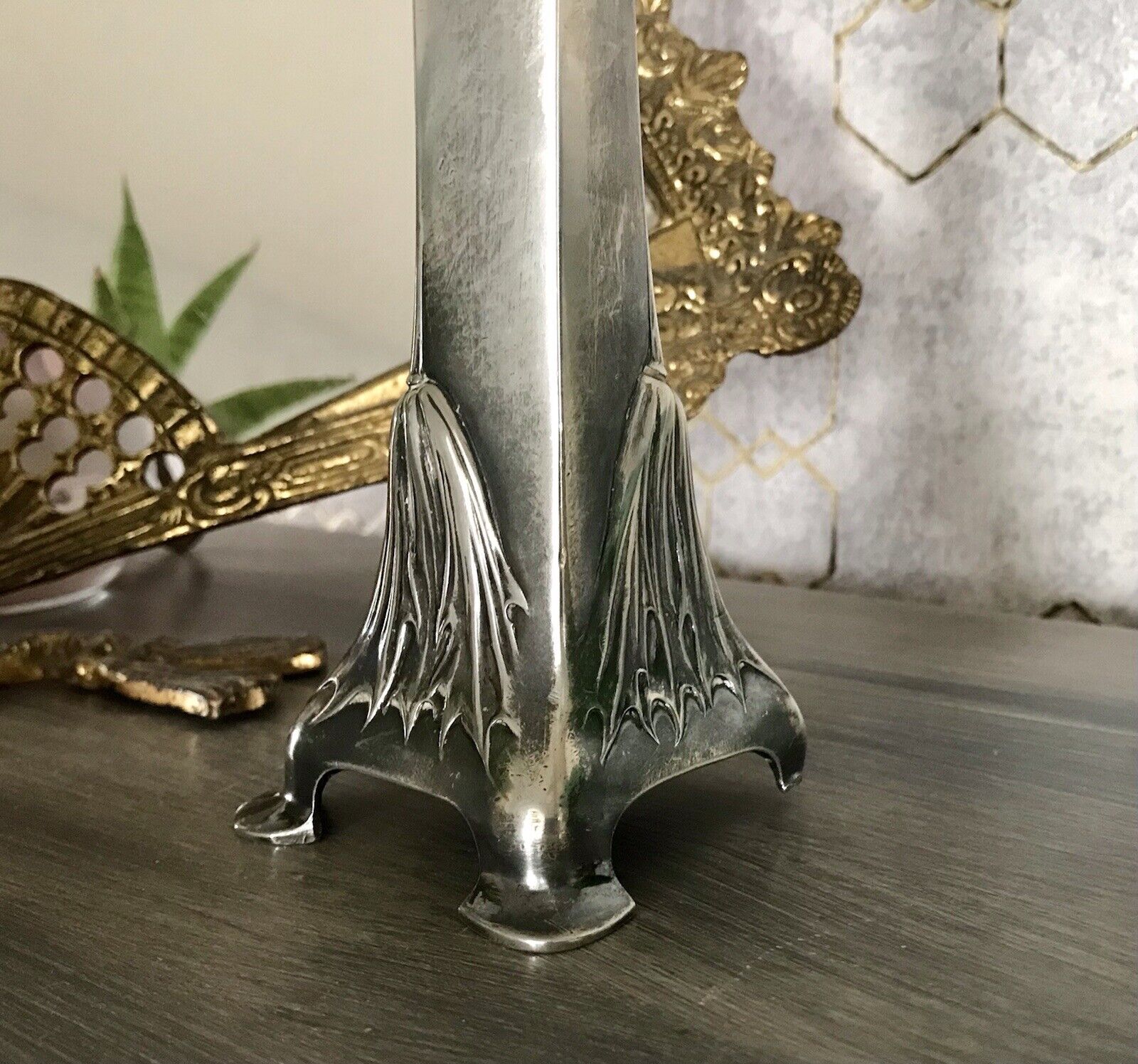 Antik Edel Jugendstil Argentor Wien Kerzenleuchter ? Vase? versilbert