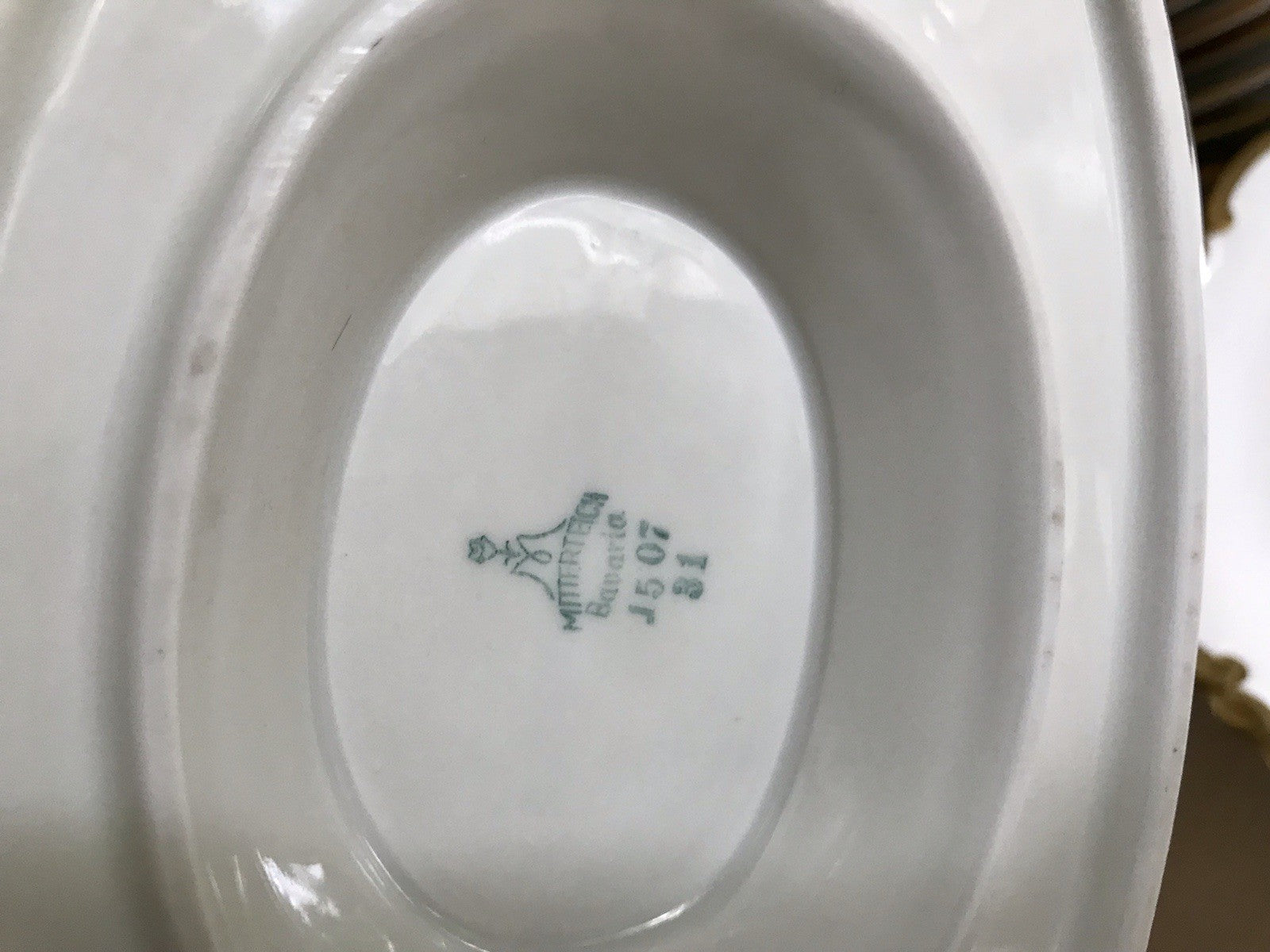 Antik Art Déco Porzellan Tafelservice goldene Ranke EDEL Mitterteich 12 Personen