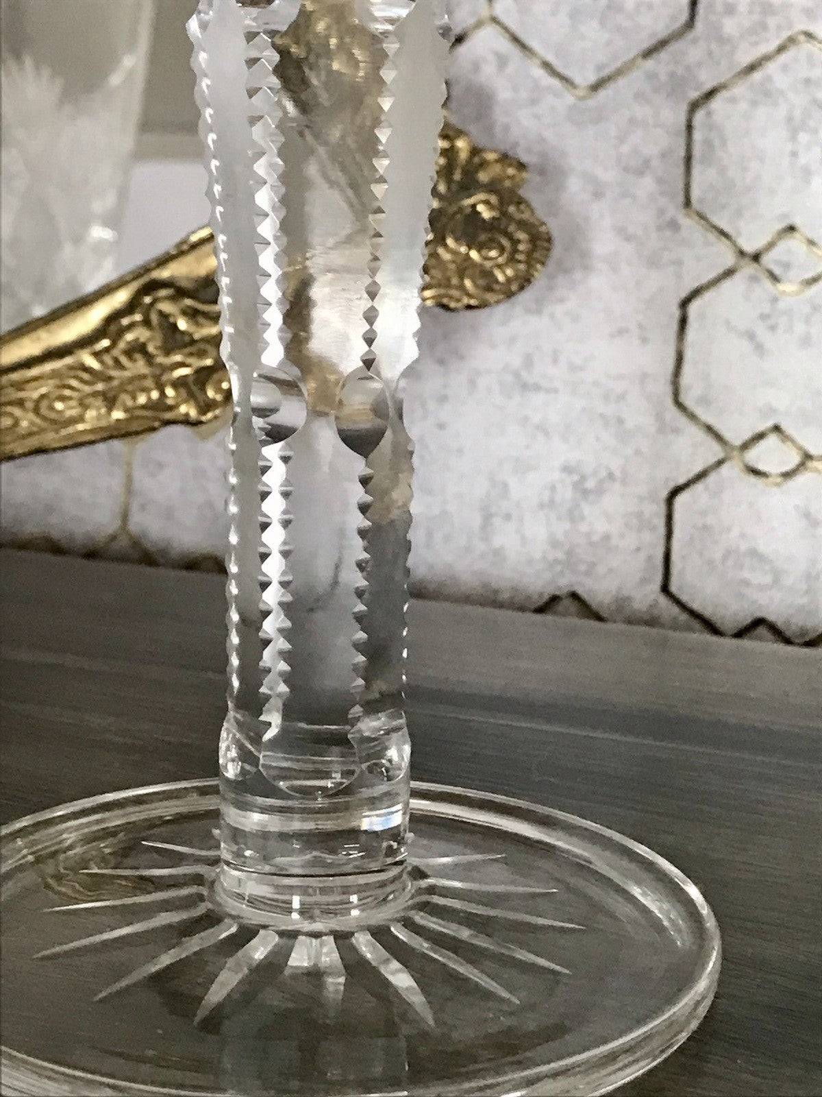 Antik Adenken Glas Pokalglas Kelch Pokalkelch Luftblasen Monogramm Jugendstil