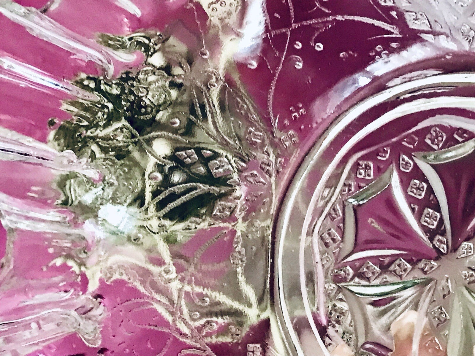 Antik Jugendstil gewellter Serviettenrand Pressglas Schale Glas so schön!