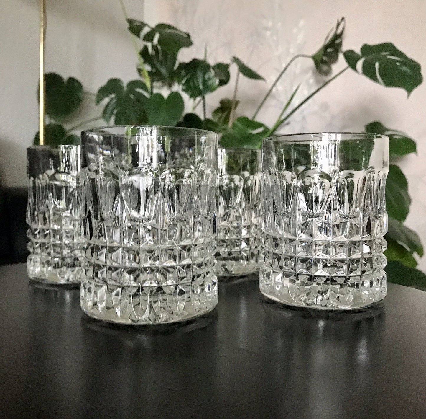 Vintage 4x edel Whisky Gläser  Tumbler Becher Kristallglas Nachtmann Edel