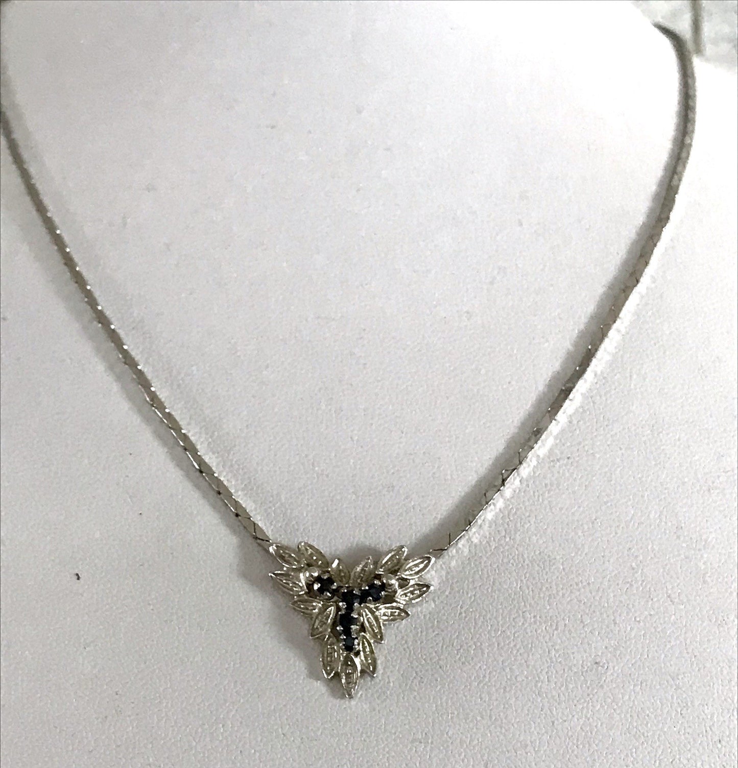 Antik Edel Art Déco 835 Silber Set Collier Halskette blaue Steine & Armband