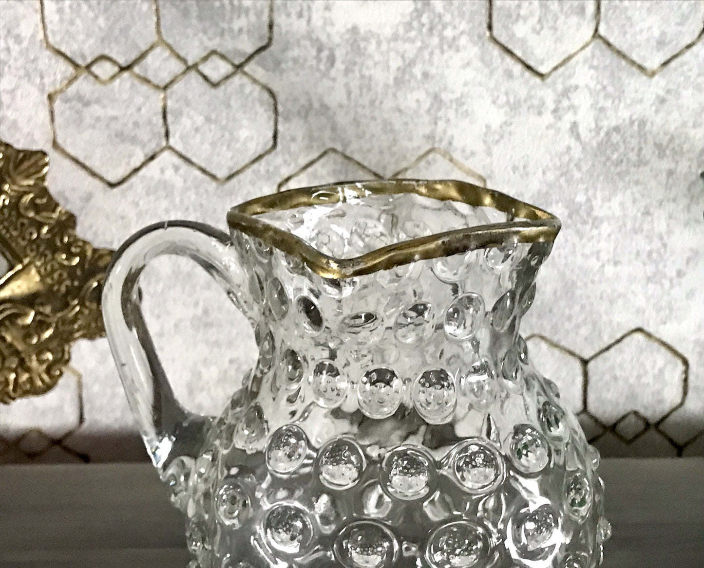 Anti Krug Glaskrug Kanne Karaffe Nuppen Abriss Zwar&Neugebauer Weißwasser 0,6 L