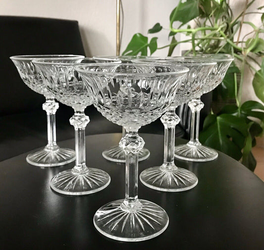 Vintage 6 Sekt Champagnerschalen Gläser Sektschalen Glas