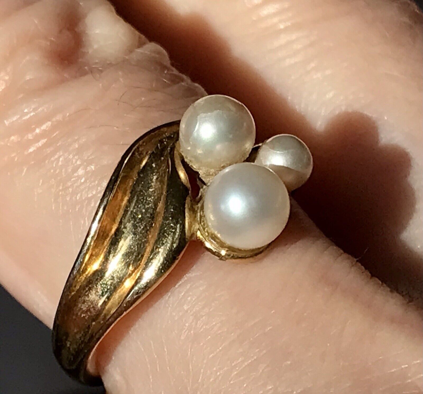 Majorica Edel DAMEN RING Perlen Gr.56 57 vergoldet 925 Silber