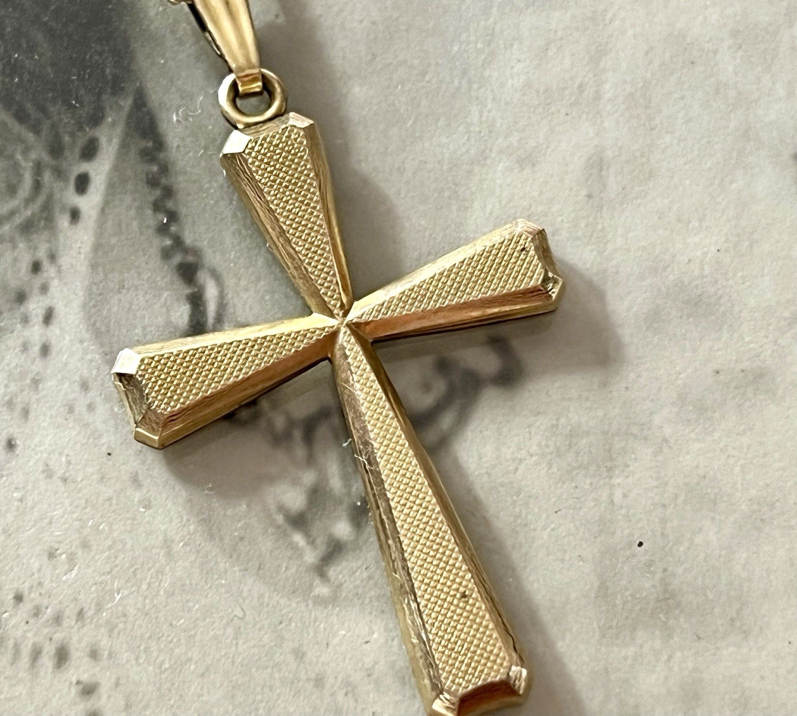 Antik Art Déco Kettenanhänger  Anhänger gold Amerikan Doublè K&L Kreuz
