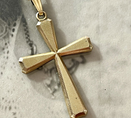 Antik Art Déco Kettenanhänger  Anhänger gold Amerikan Doublè K&L Kreuz