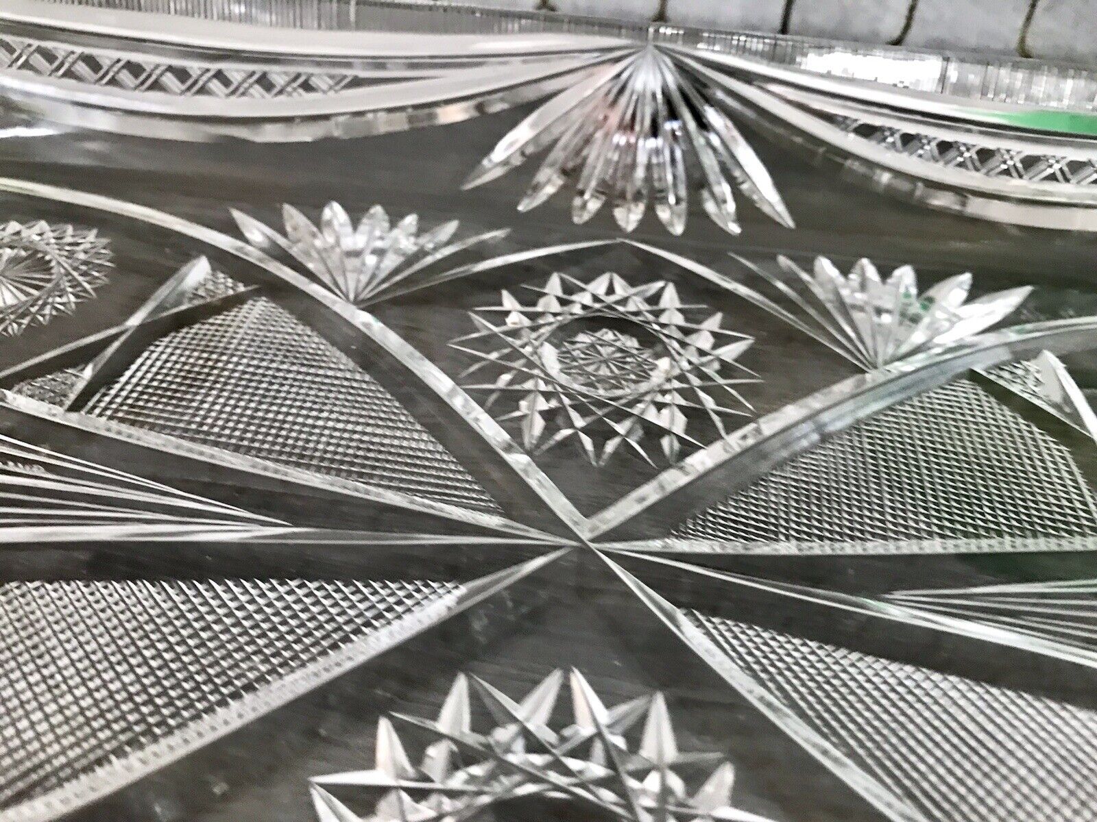 Antik Bleikristall Schale Glasschale Kristallglas Glas Schliff EDEL Groß