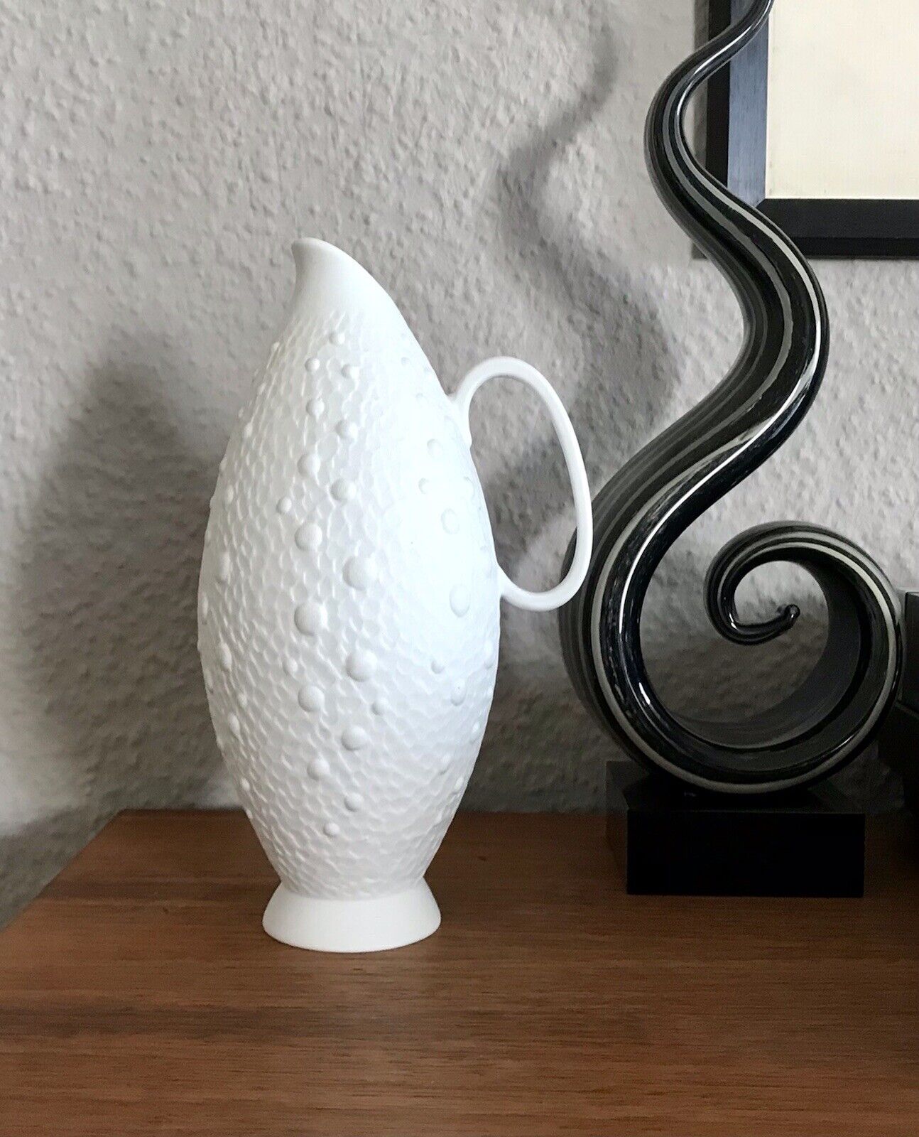 Vintage 60er Bisquit Porzellan Vase KPM OpArt Royal Porzellan Bavaria