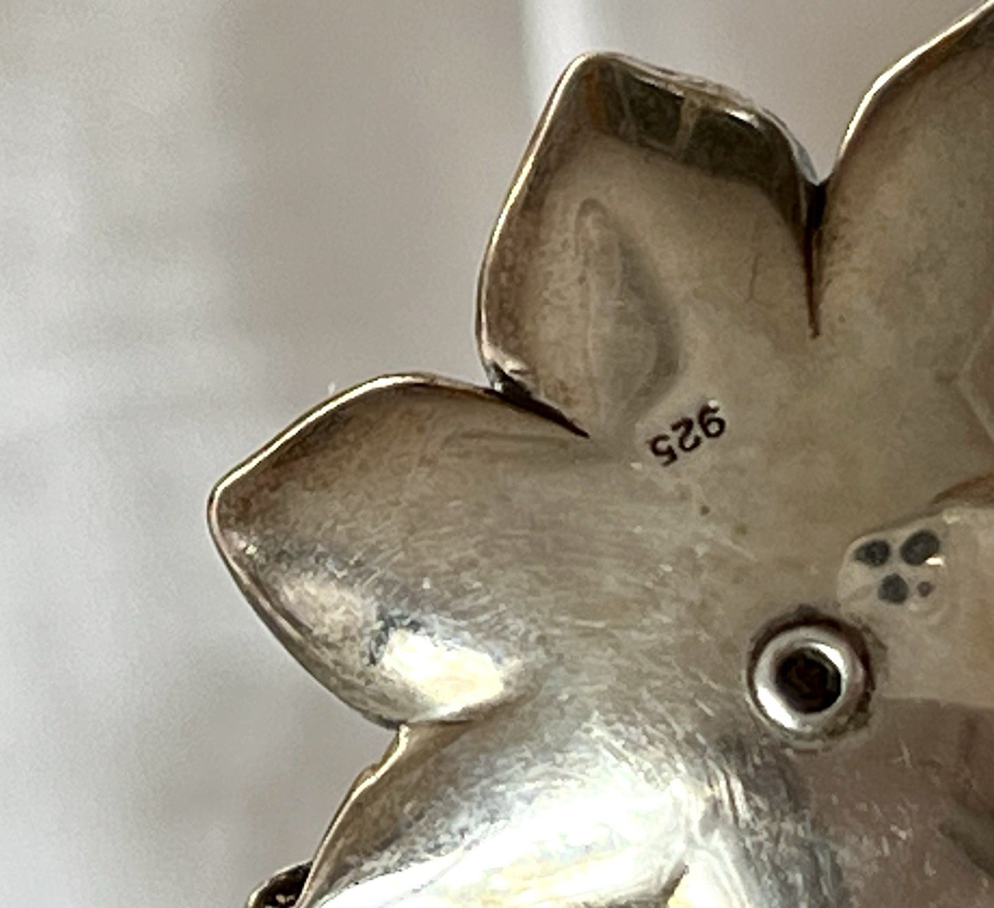 GROß rund Kettenanhänger Anhänger 925 Silber Perle Rubine Markasite Orchidee
