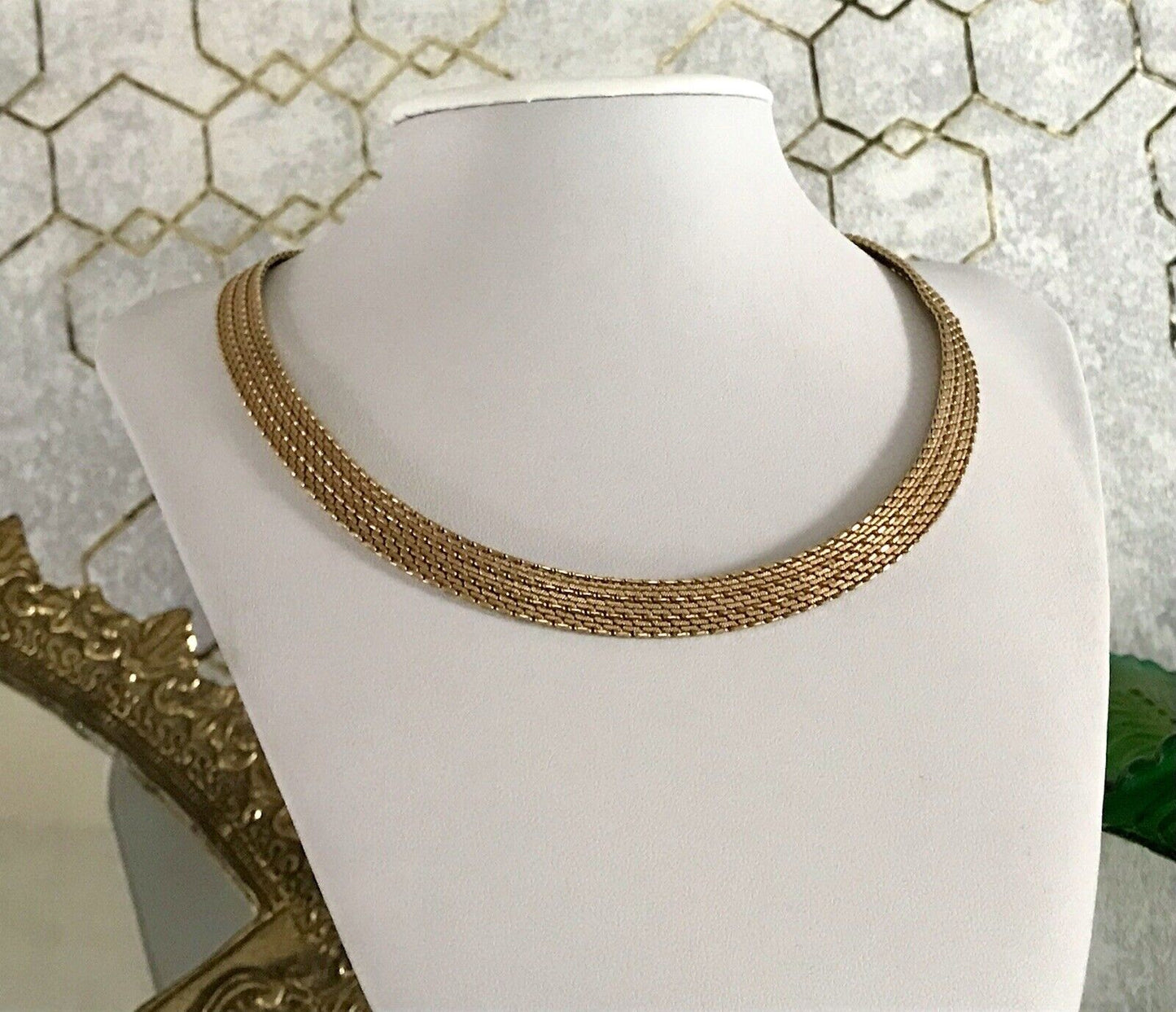 Vintage 60er MP Collier Halskette Amerik. Doublè gold Choker Statement SCHÖN