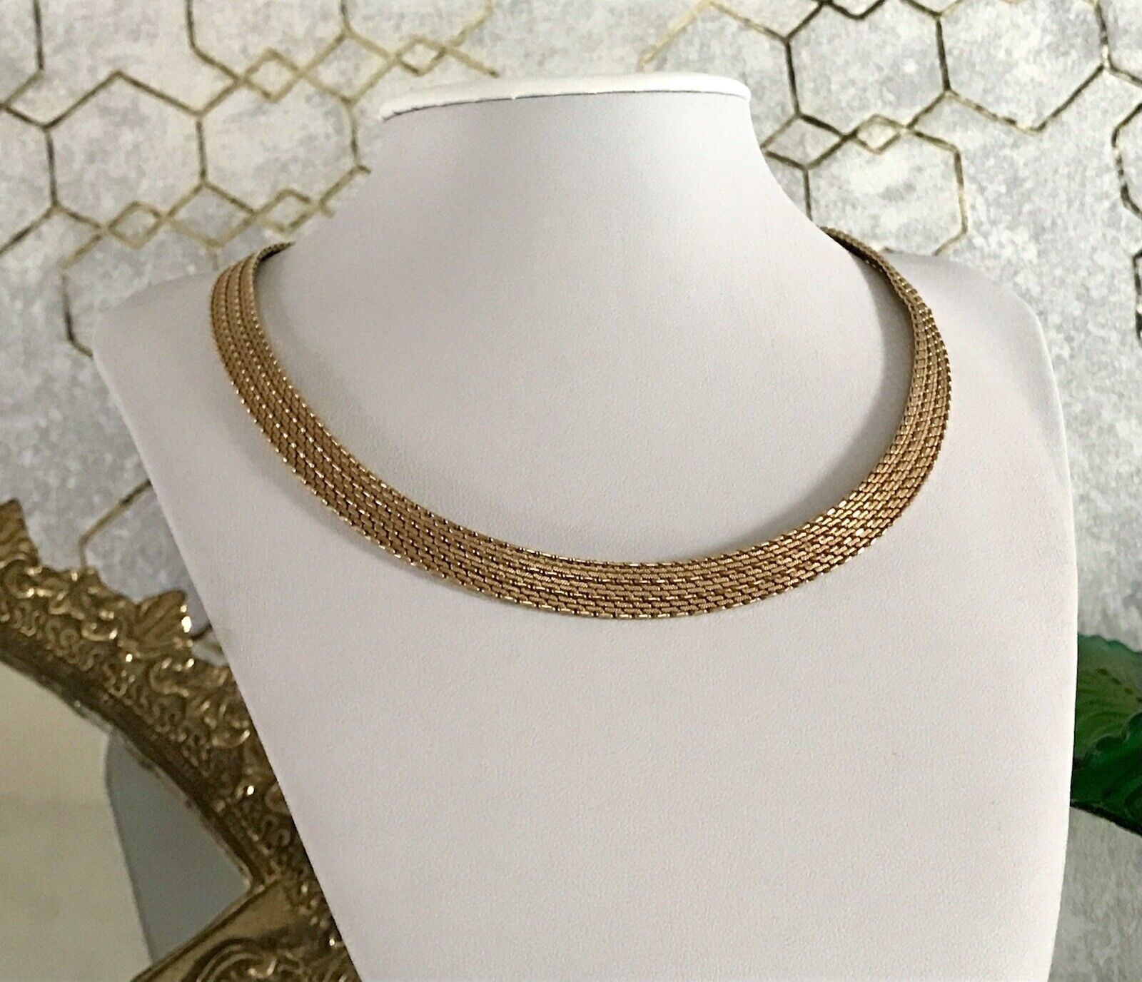 Vintage 60er MP Collier Halskette Amerik. Doublè gold Choker Statement SCHÖN
