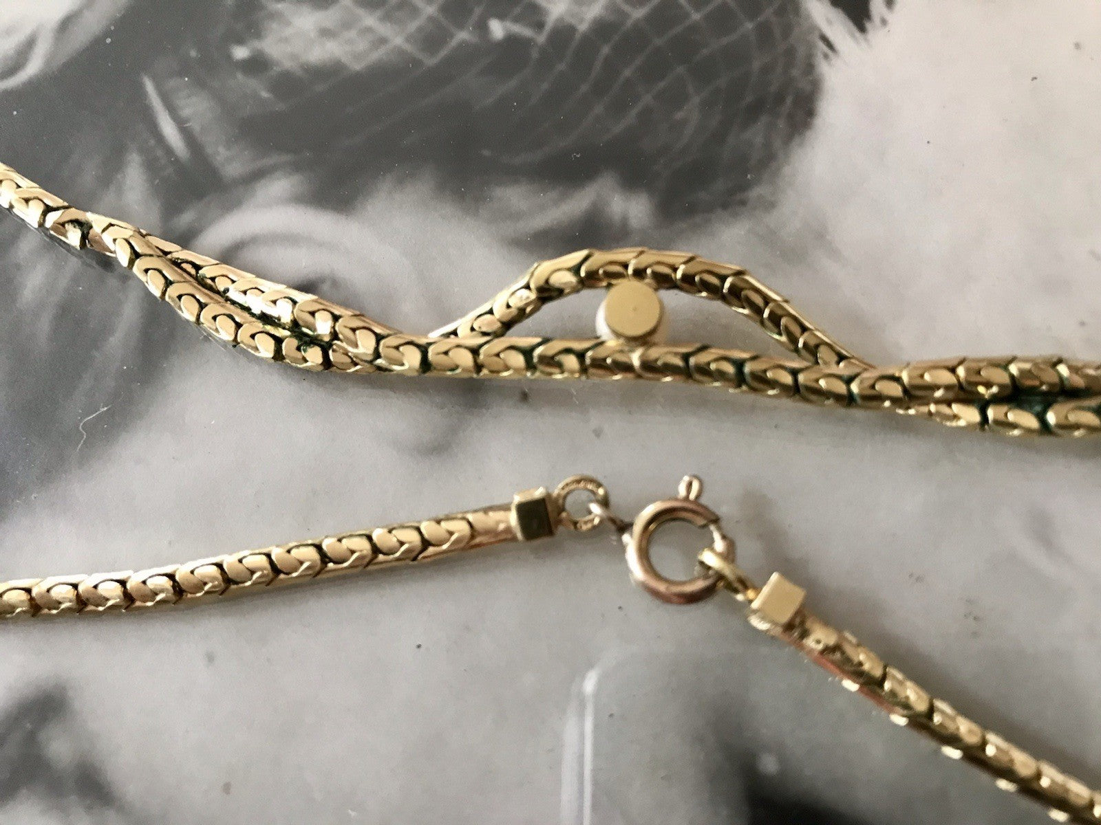Alt Vintage Amerik. Doublè vergoldet Collier Halskette Perle
