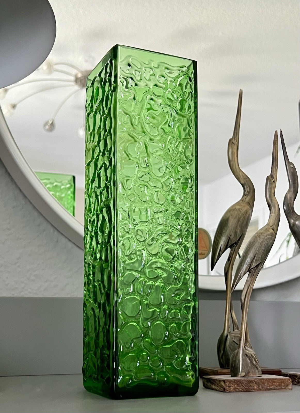 Vintage 60er 70er Design Glasvase Glas GRÜN Vase Bubble Pop Bengt Orup