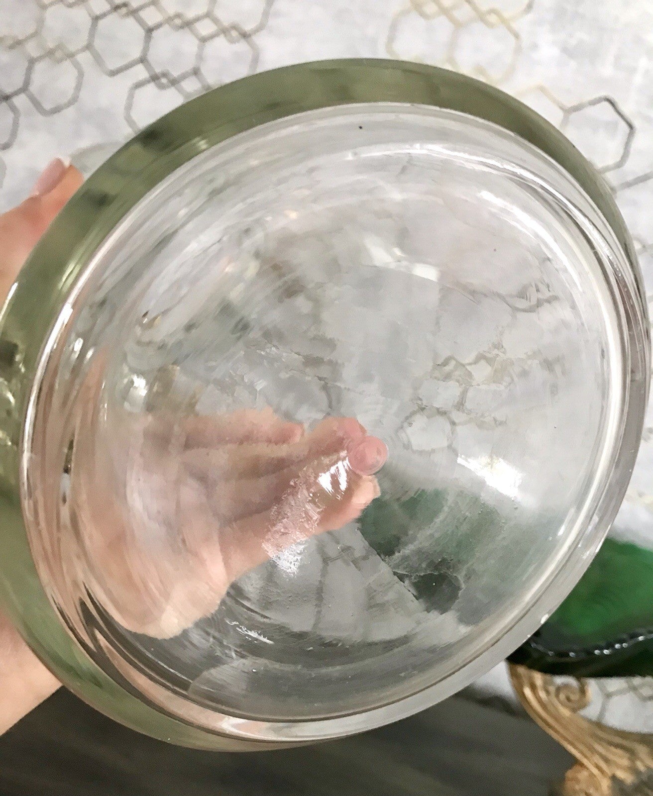 Antik Jugendstil große Karaffe Krug Schankkrug Emaile Golddekor Kanne