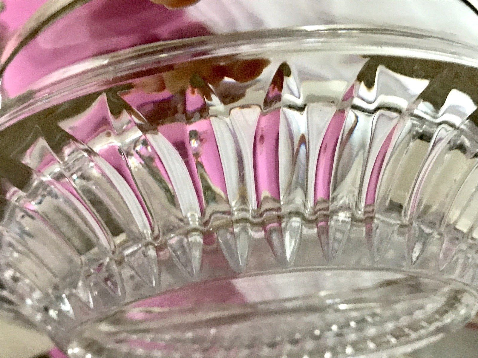 Vintage Glasschale Schale Glas versilbert Rand Kristallglas Bleikristall Europa