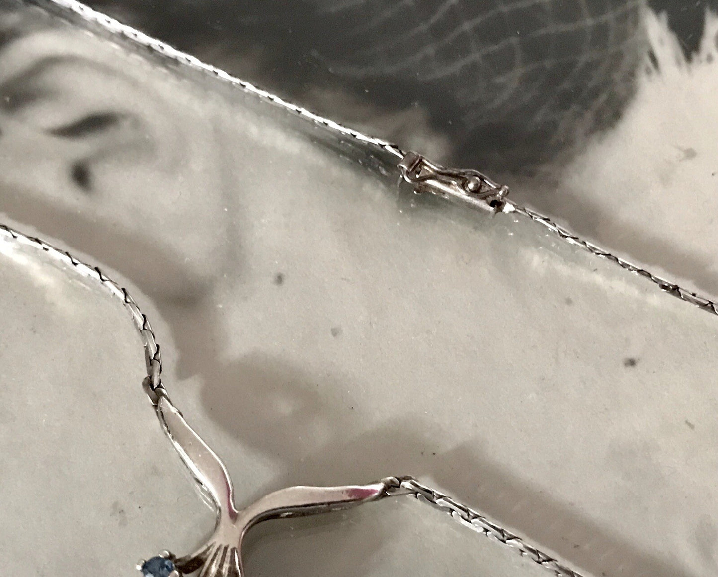 Antik Edel Jugendstil 925 Silber Collier Halskette Saphire? SCHÖN