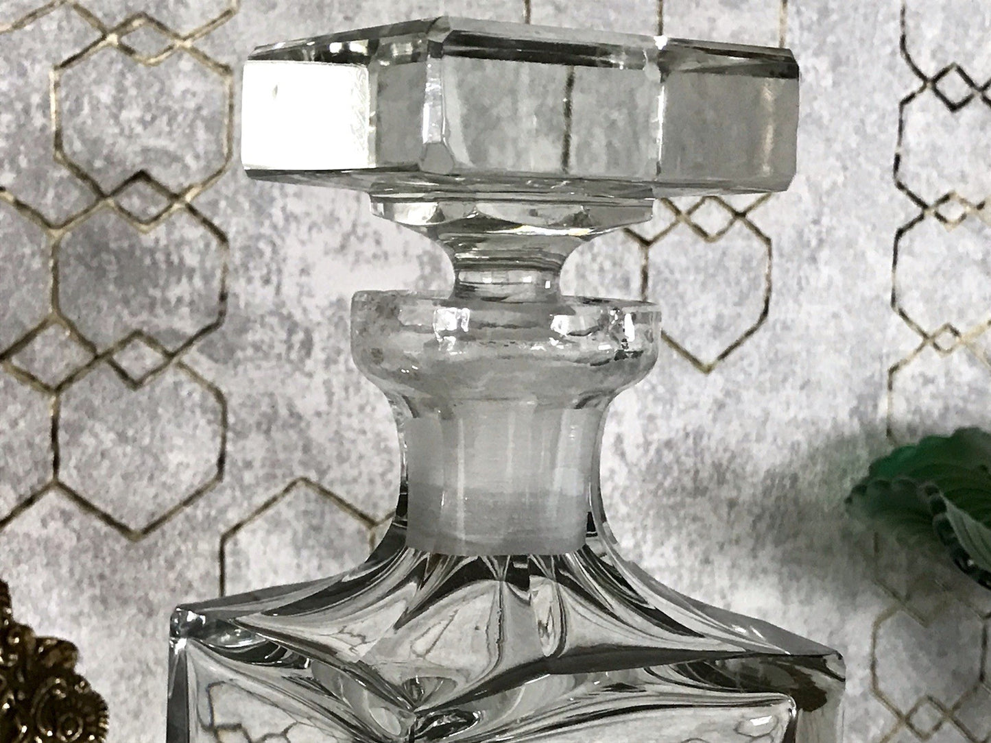 Antik ? Art Déco Kristallglas Design Moser? Posselt ? Karaffe EDEL geometrisch