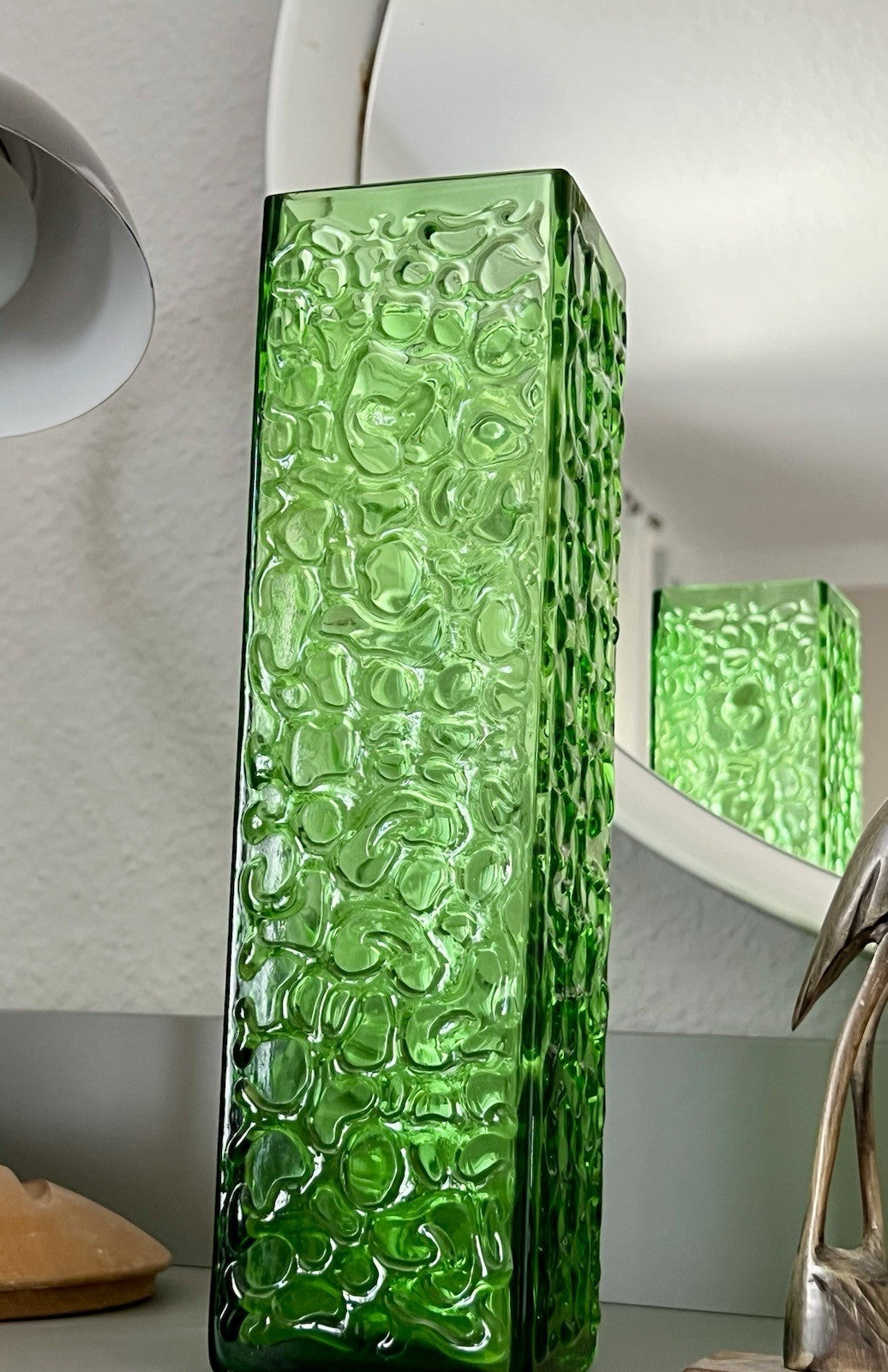 Vintage 60er 70er Design Glasvase Glas GRÜN Vase Bubble Pop Bengt Orup