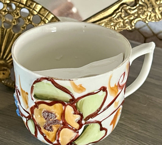 Antik Rosenhäferl Porzellan Andenken Tasse Zum Andenken Stucktasse Barttasse