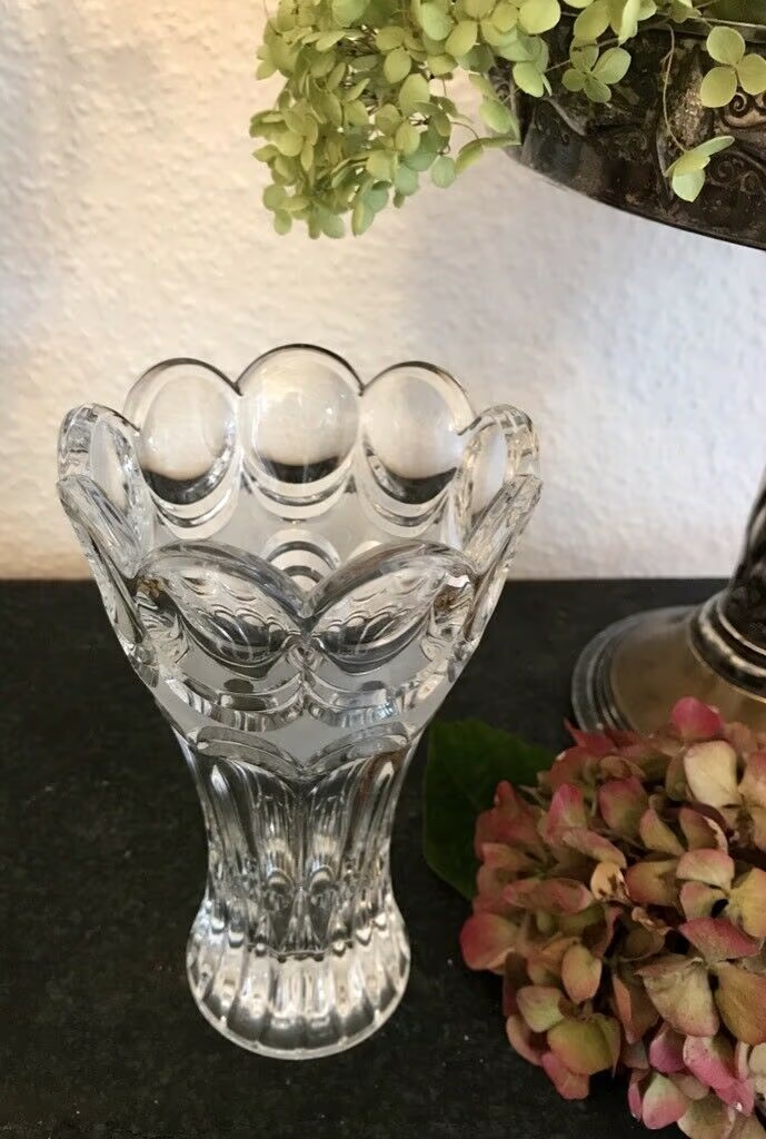 Edel alt Pokalvase Vase Kristallvase Bleikristall Glasvase