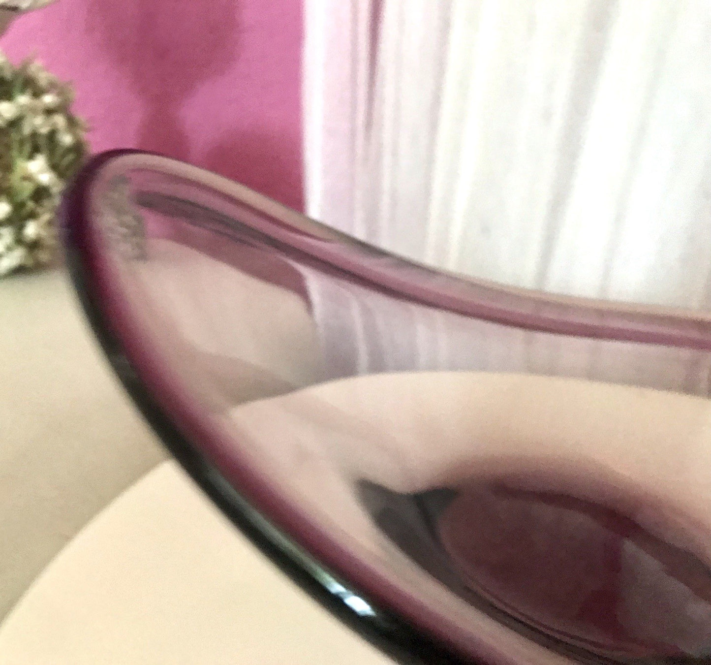 Murano Vintage Design Schale Glas beere aubergine Überfangglas