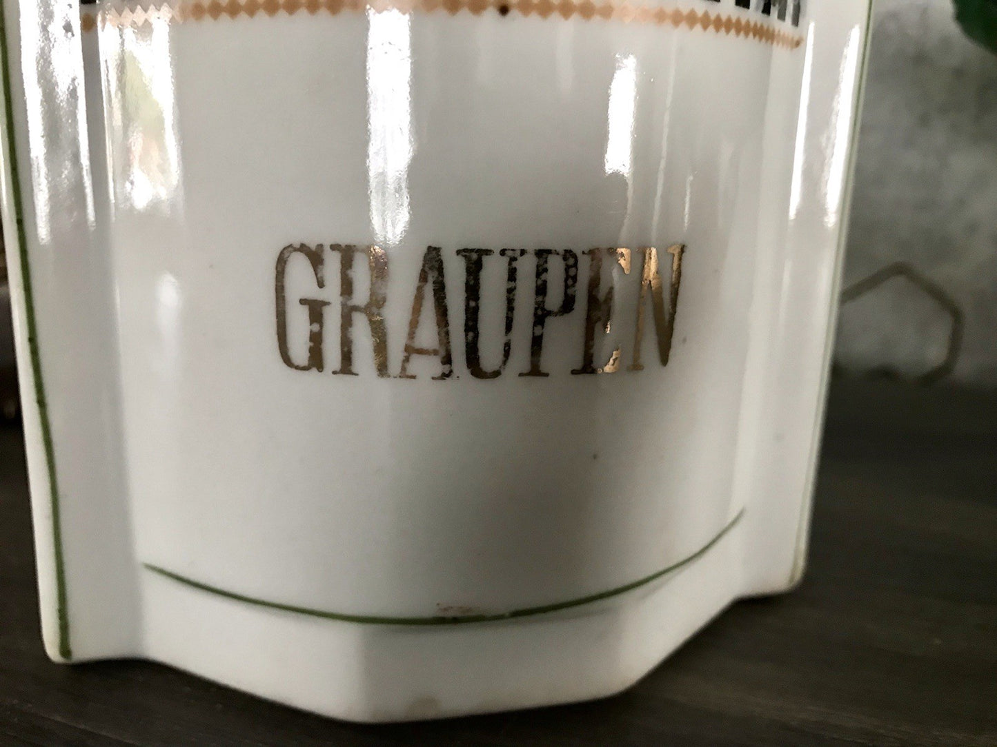 Antik Porzellan Dose Vorratsgefäß Vorratsdose Graupen Rosen Jugendstil Art Déco