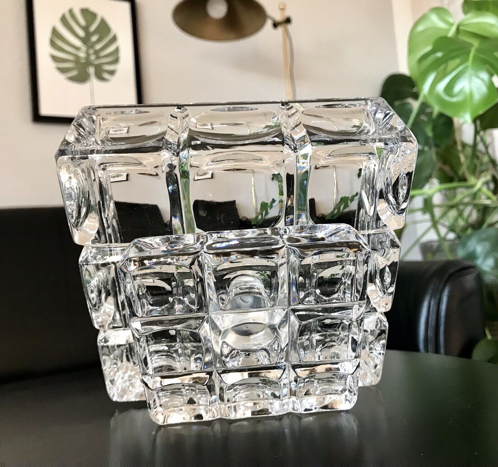 Alt Vintage 60er Bleikristall Schale Glasschale Kristallglas m. Fuß Glas Schwer