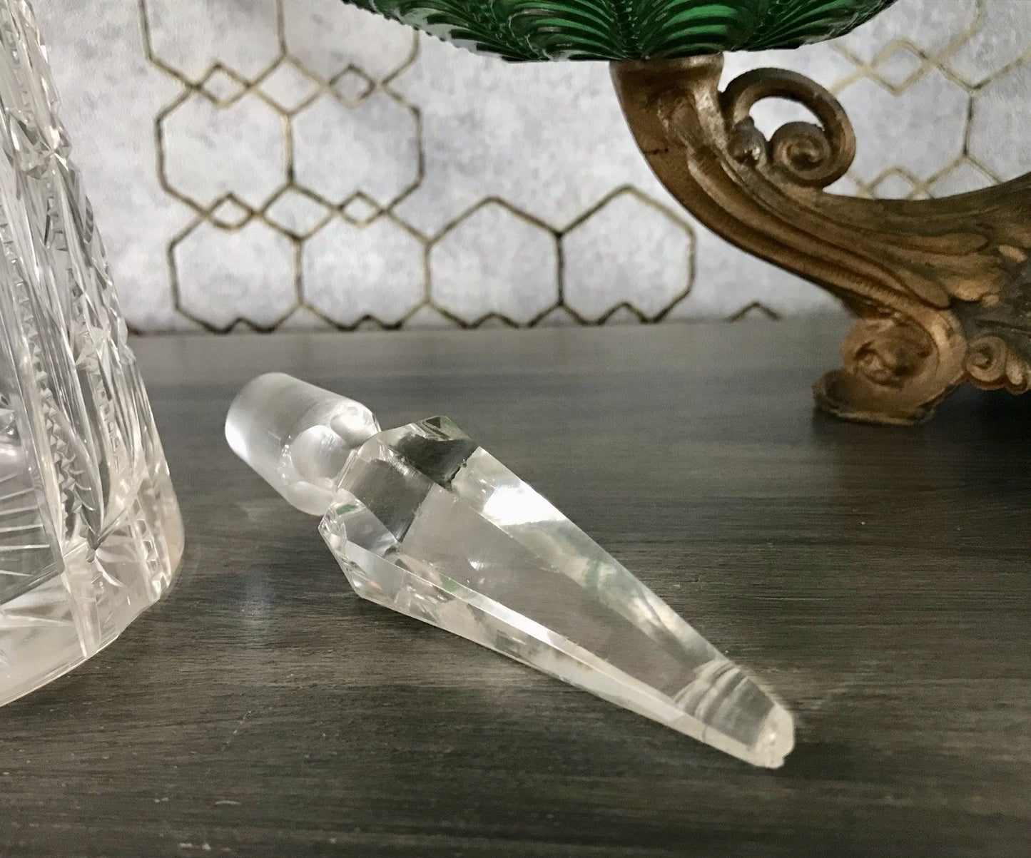 Antik Saint Louis? Glaskaraffe Karaffe Kristallglas wundervoll Bleikristall Edel