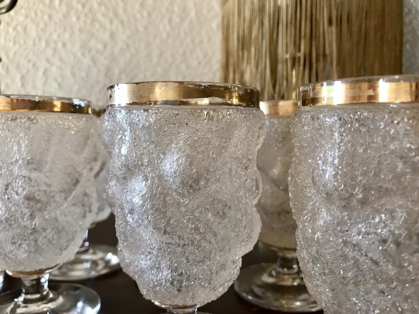 Antik 1 (von 10) Fußbecher Kelch Becher Weinglas Pokalglas Kristallglas? ~1870