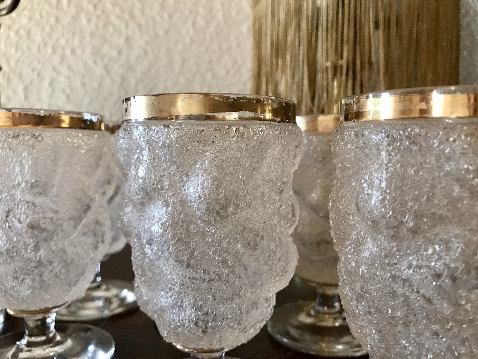 Antik 1 (von 10) Fußbecher Kelch Becher Weinglas Pokalglas Kristallglas? ~1870