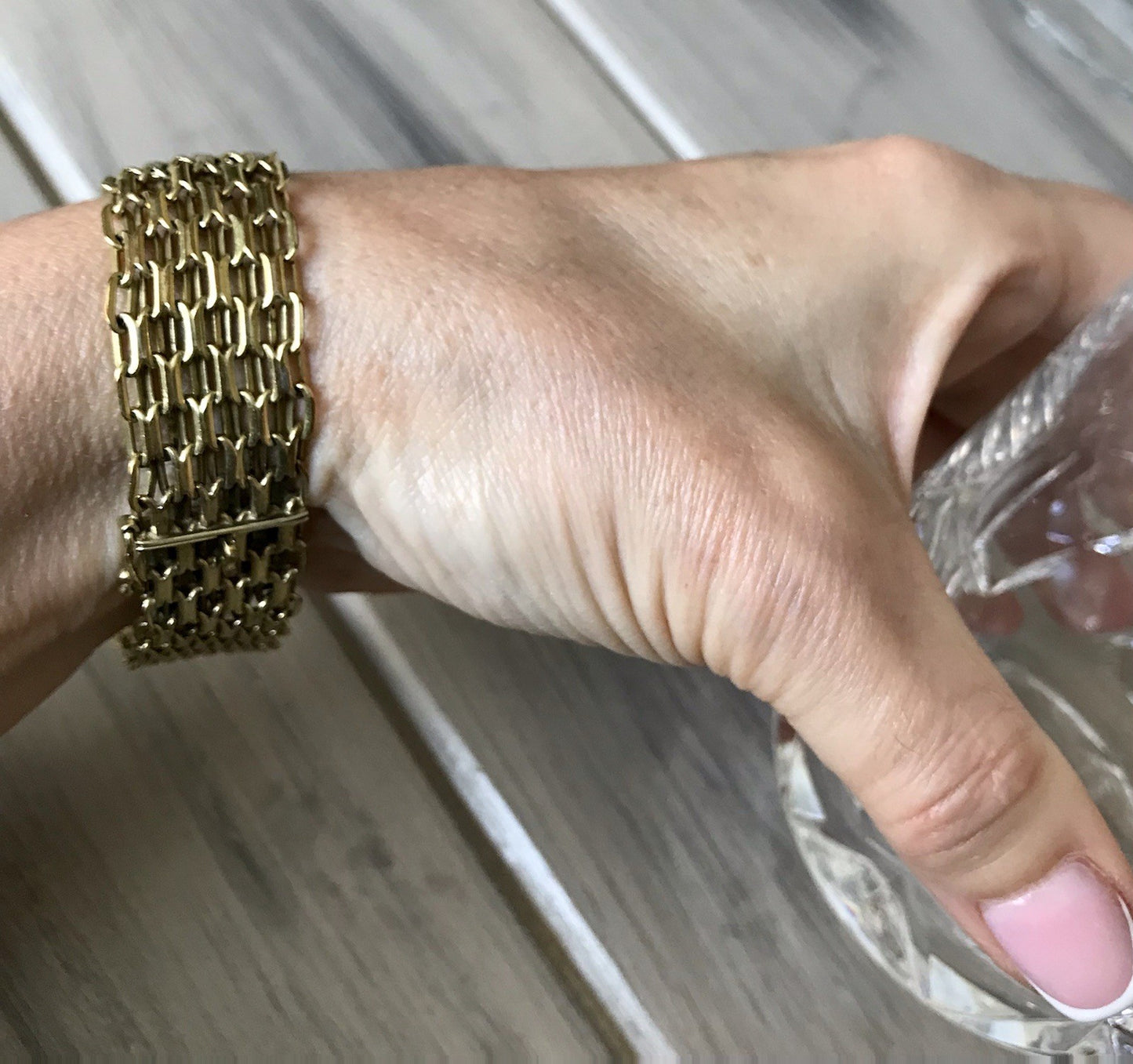 Vintage Teppicharmband Armband vergoldet Amerik. Doublè