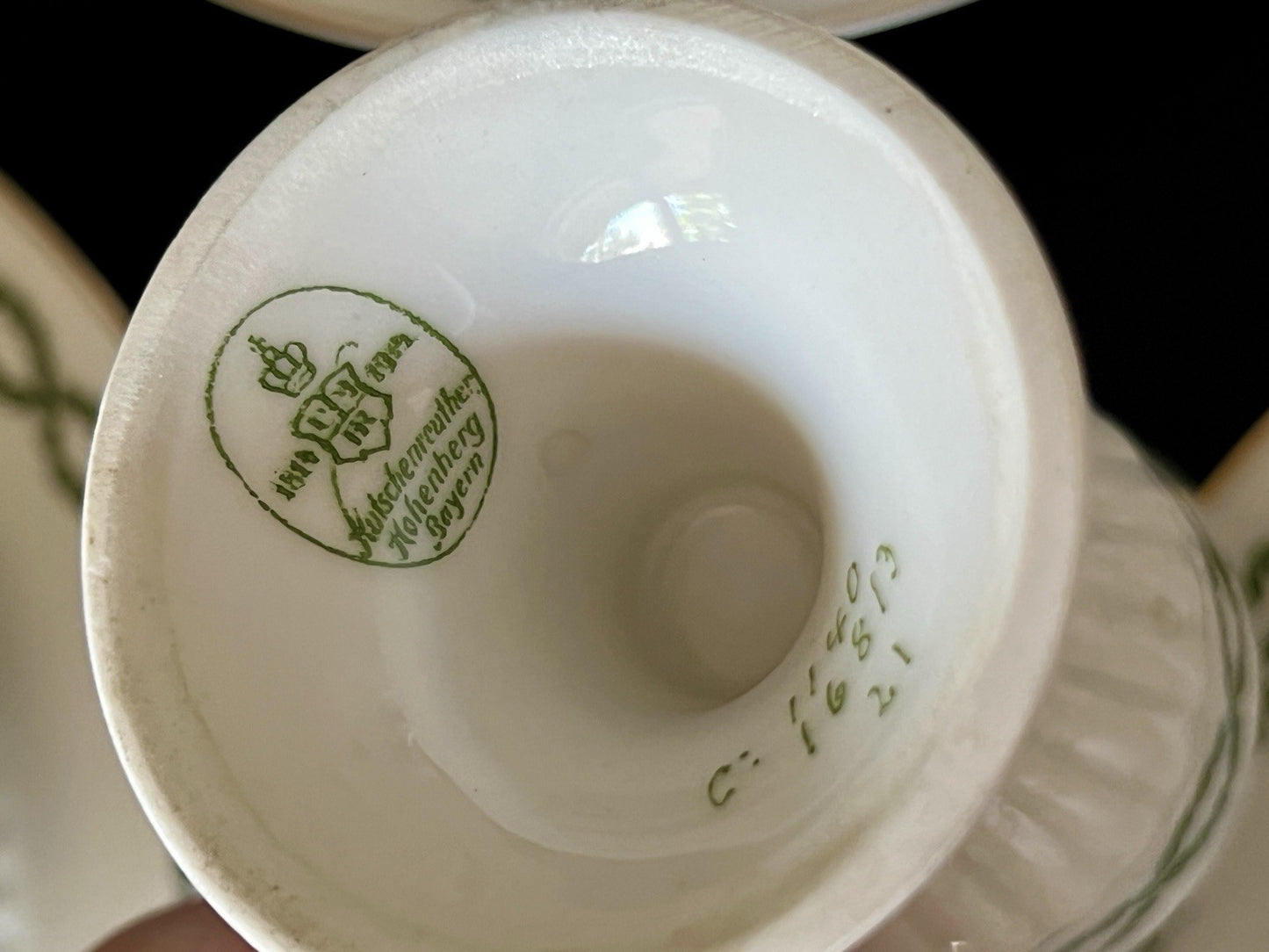 Edel antik Hutschenreuther Porzellan Kaffeeservice 10 + Pers. weiß Lorbeerkranz