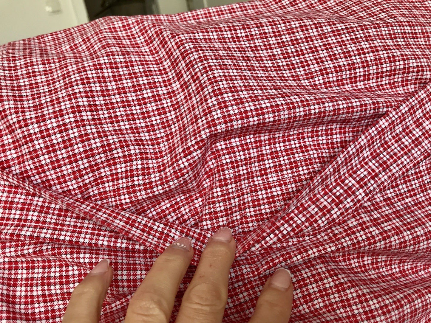 Antik? Vintage Alt Kopfkissen Bezug Baumwolle Monogramm N Stehsaum rot kariert