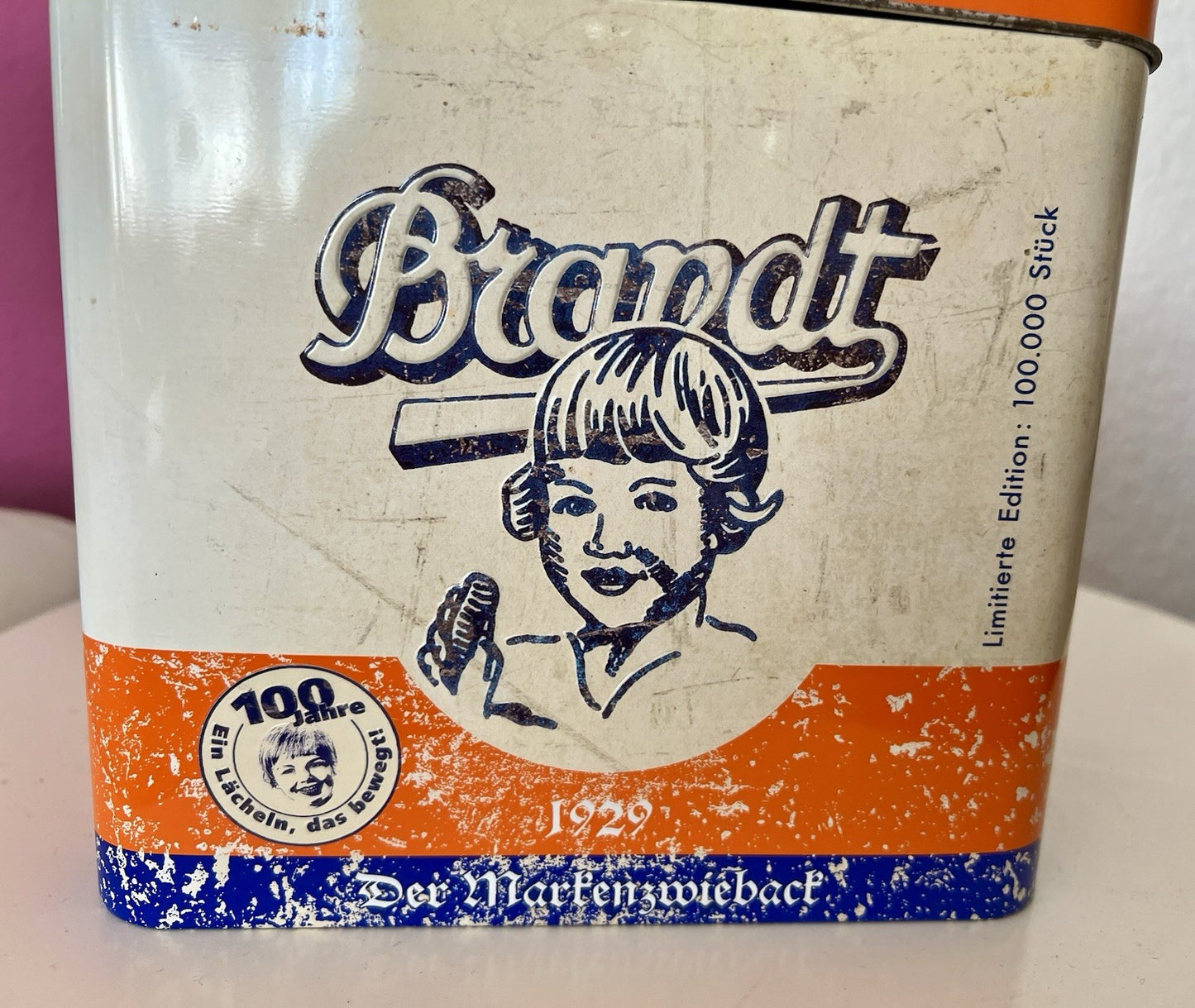 Vintage Blechdose Brandt Zwieback 100 Jahre Jubiläum