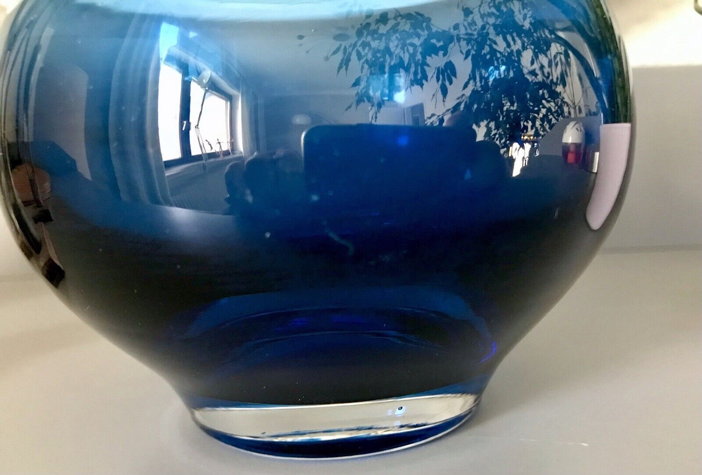 Vintage 60er Design Glasvase Glas  Blau Vase  Mid Century Schön als Zwiebelglas