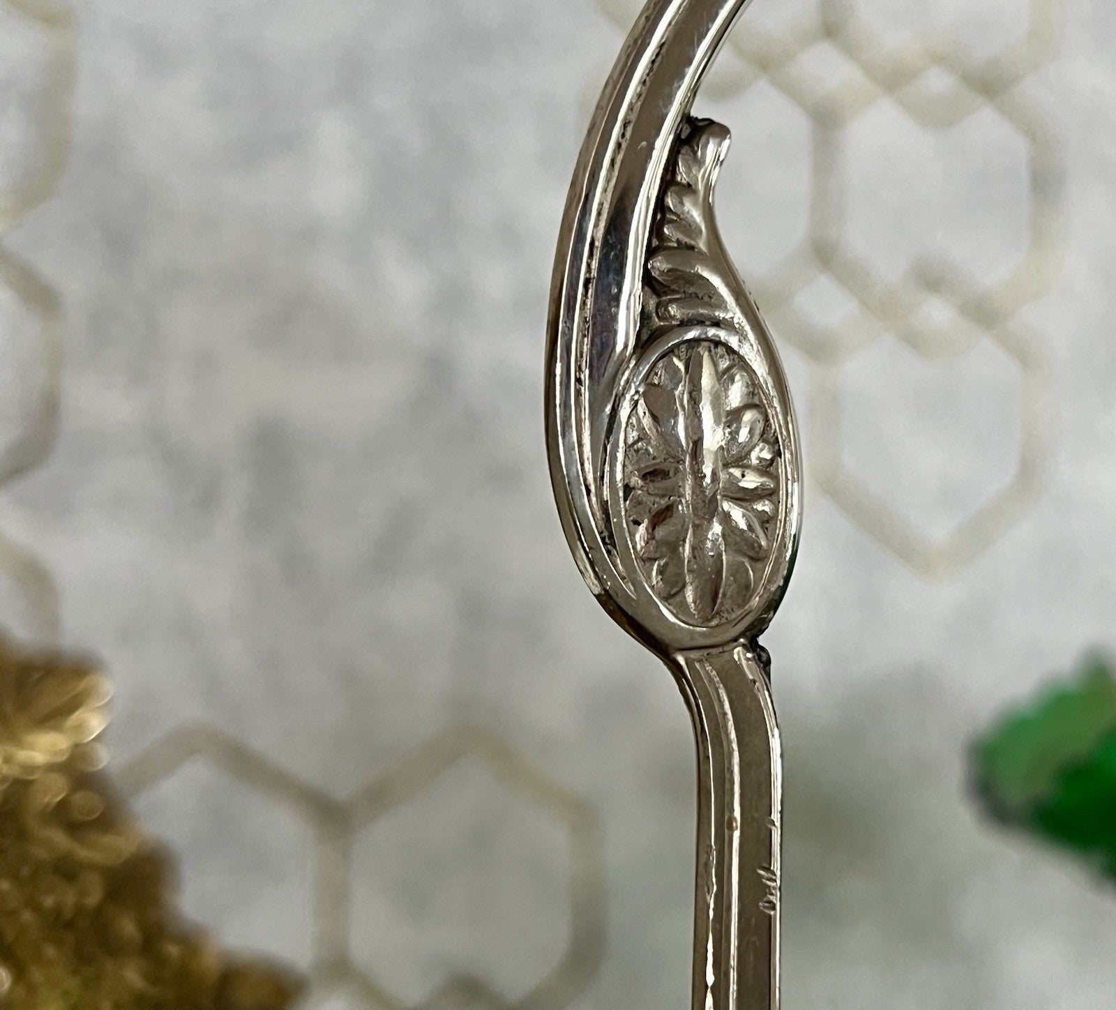 Antik Menage Eiermenage Frühstück Metallmontur Glaseinsatz 6 Eierbecher