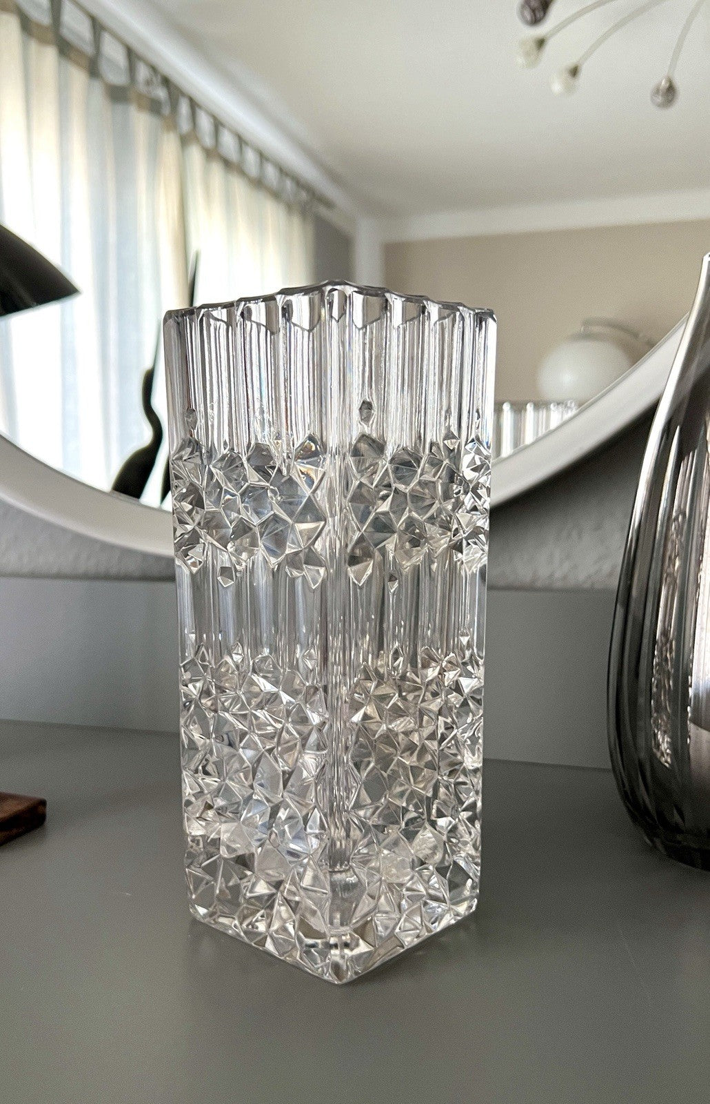 Vintage MCM Vase Blockvase Glasvase Glas Bleikristall Kristallglas Nachtmann?