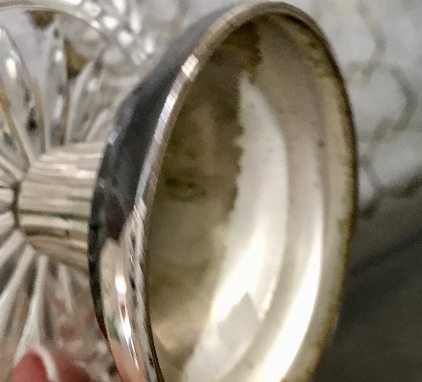Vintage Glasschale Fußschale  Schale Glas versilberte Montur Kristallglas?