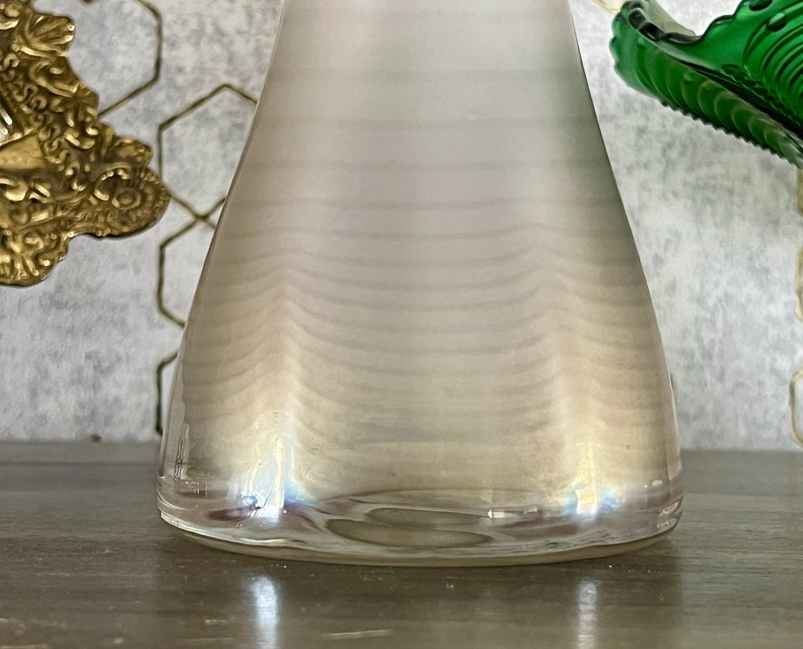 Vintage Glasvase Glaskunst Vase edel Glashütte Eisch ? irisierend schillernd