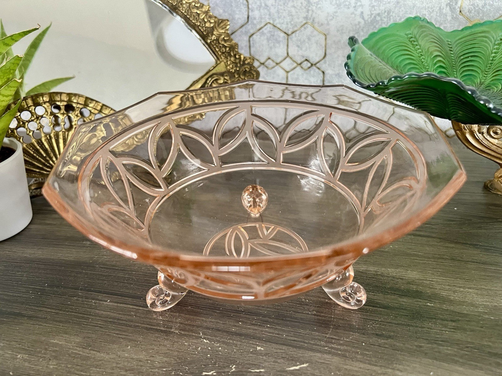 Antik Rosa Schwepnitz Maria Art Déco Schale Pressglas Glasschale So Schön!