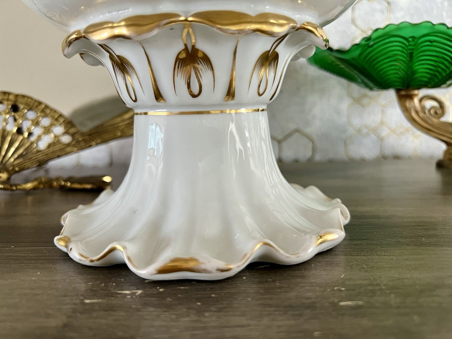 Antik Biedermeier Porzellan Fußschale Schale  ca. 1830 Pressmarke N So SCHÖN!!