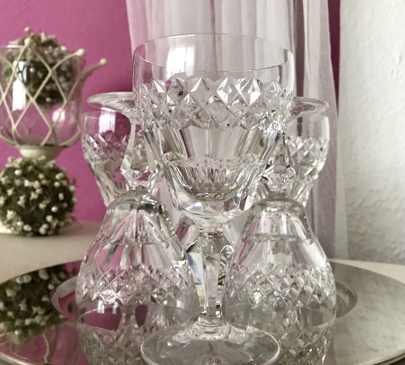 Vintage SEHR EDEL 6x Weingläser Gläser Kristallglas So schön!