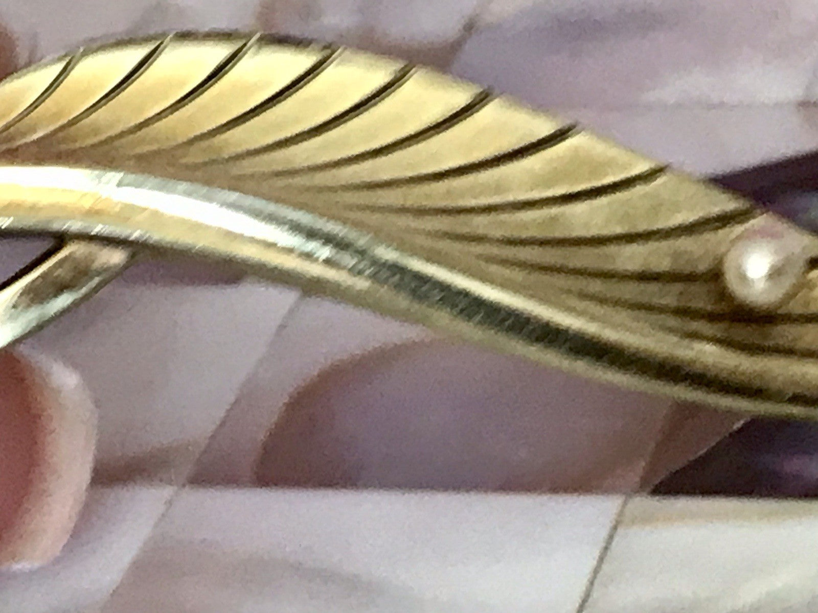 Antik? Vintage Edel Brosche Amerik. Doublè vergoldet Brosche Perle