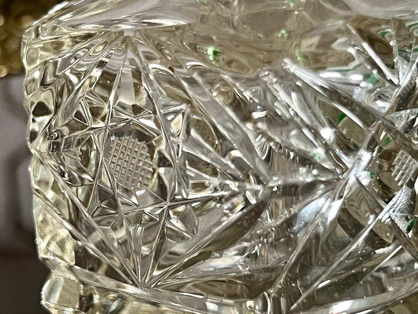 Antik ~1850-90 Baccarat 2x Flakon Parfüm kleine Glaskaraffe Schnitt Bleikristall