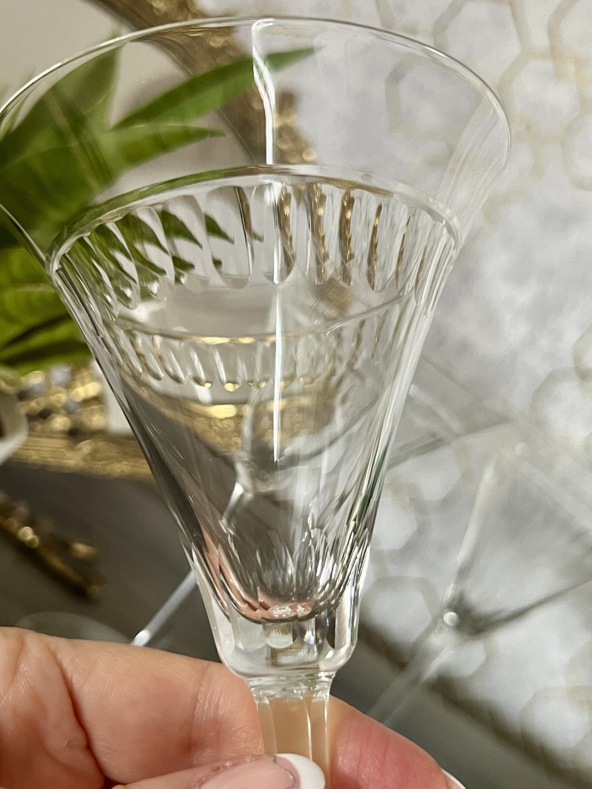 Antik Art Déco 4 Sektflöten Sekt Wein Gläser ?Weisswasser? Schliff