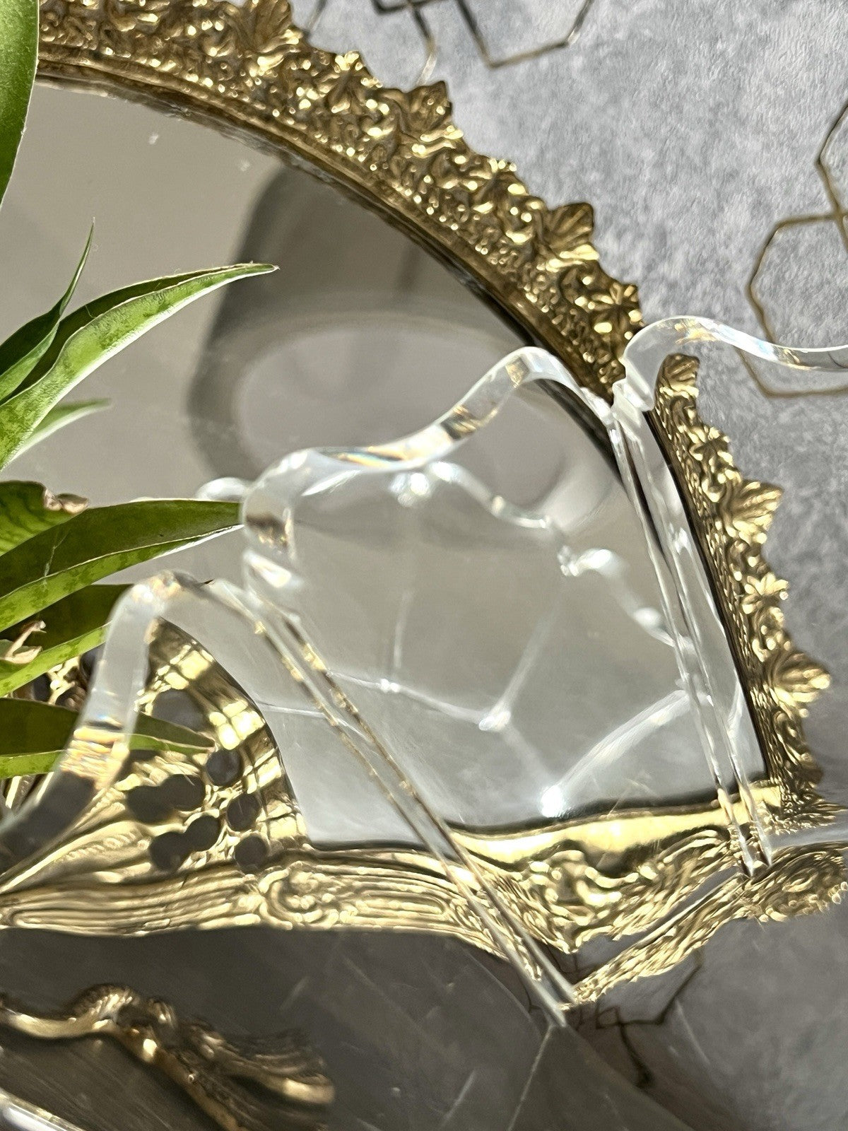 Antik Biedermeier Groß  Schale Teller Glasschale um 1850 geschnitten